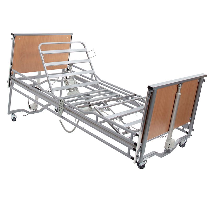 Picture of Casa Elite Home Care Bed Standard in Beech with Dipped Metal Side Rail Kit - Silver