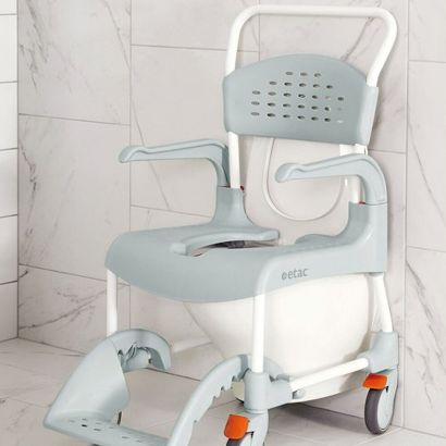 Etac Clean Shower Commode (Green, 55cm, 4 lockable castors) - Lagoon Green 