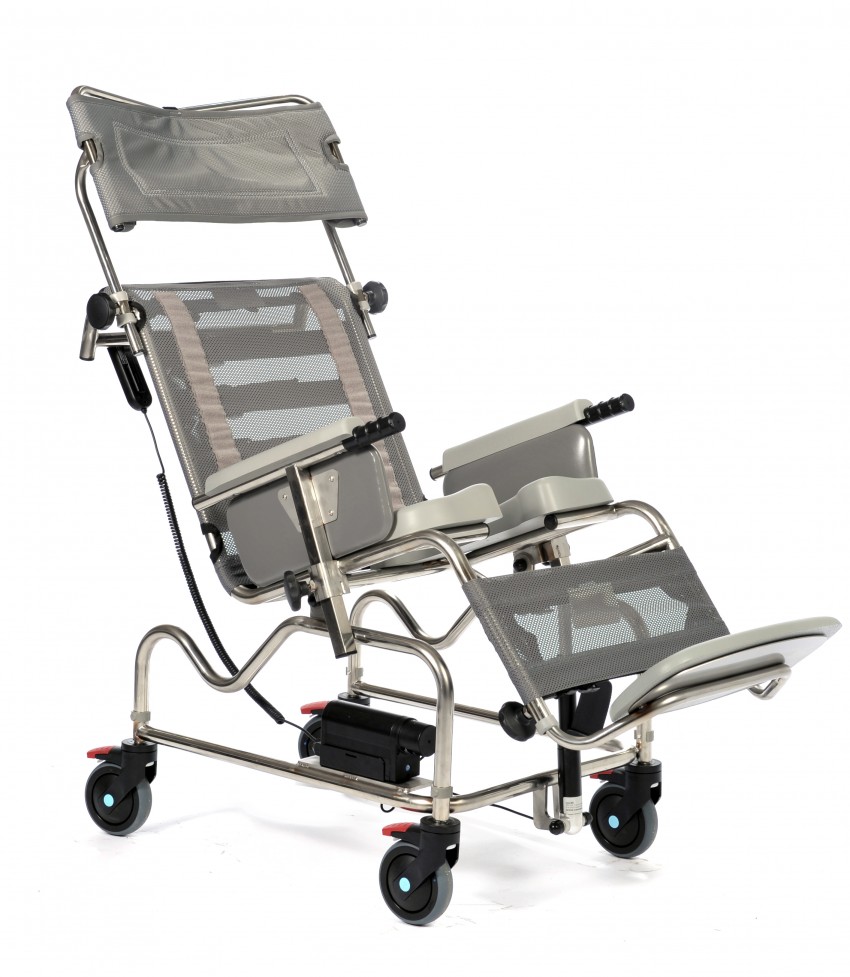 Osprey Tilt In Space Shower Chair ELECTRIC 18 Seat Width Horseshoe Seat Full Footrest Healthcare