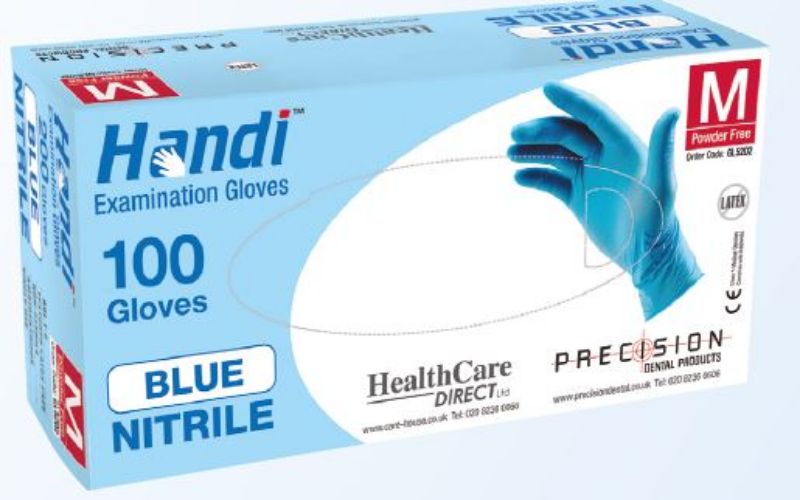 Picture of Handi Blue NITRILE PF Gloves / Medium (100)
