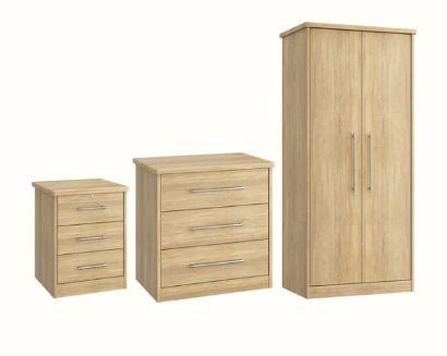 Picture of Karsson Bedroom Bundle - Double Wardrobe, Chest & Bedside Cabinet