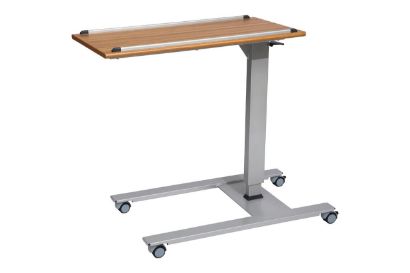 Picture of Gas Lift Overbed Table - Straight Leg Base - Oak
