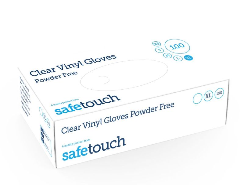 Safetouch Clear Powder Free Vinyl Gloves - XLarge 100pk