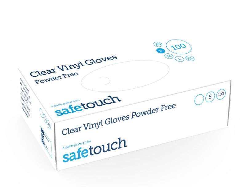 Safewear Clear Powder Free Vinyl Gloves - Small 100pk
